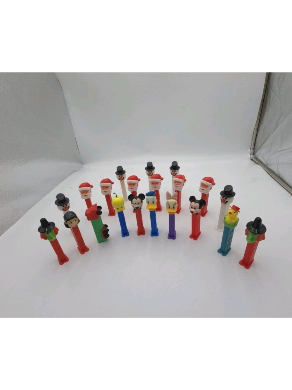 Vintage PEZ Dispenser Lot of 17 Disney Mickey Donald Daisy Tweety Santa Snowman